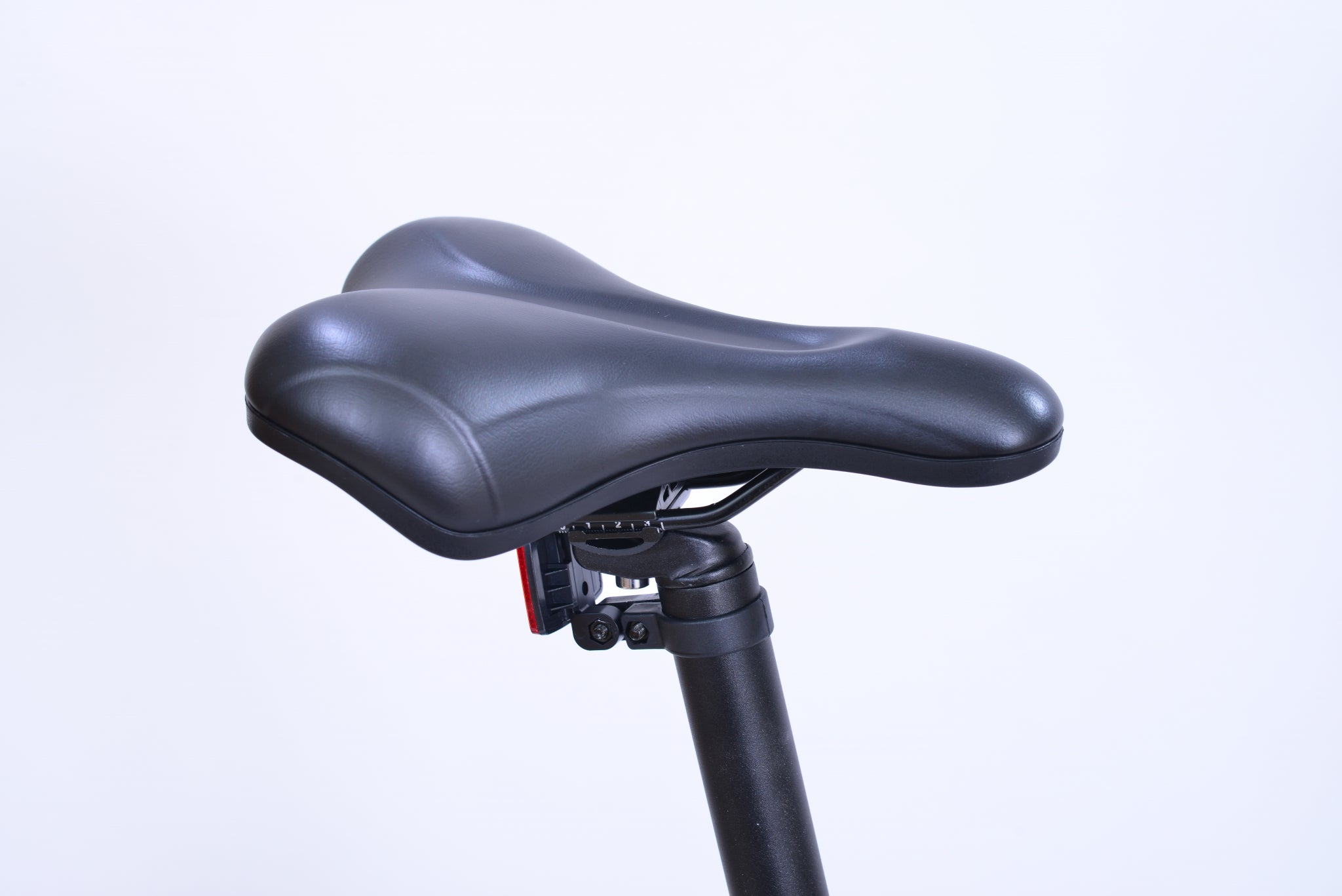 Black saddle for a bike.