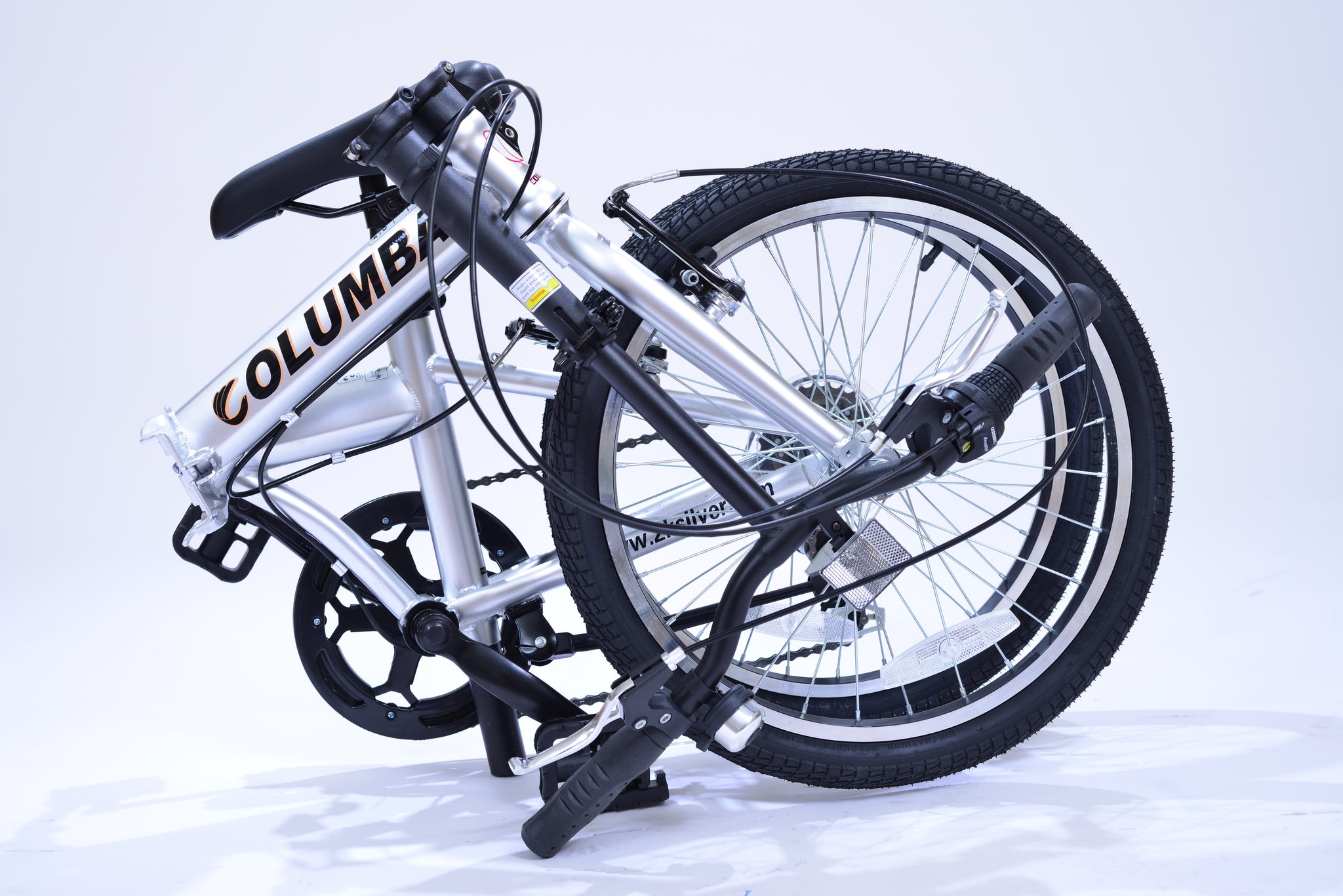 folding pedal bike Columba Foldable 20" Folding Bike V-Brakes, Silver